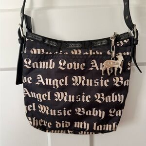 LeSportsac Black and Tan Shoulder Bag